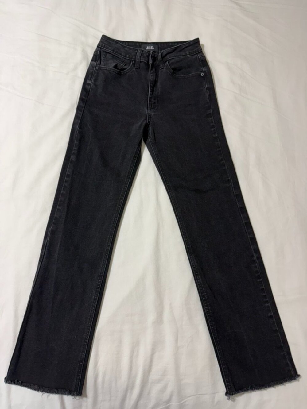 Just Black Denim Savannah High Rise Straight Raw Hem Jeans Black 25